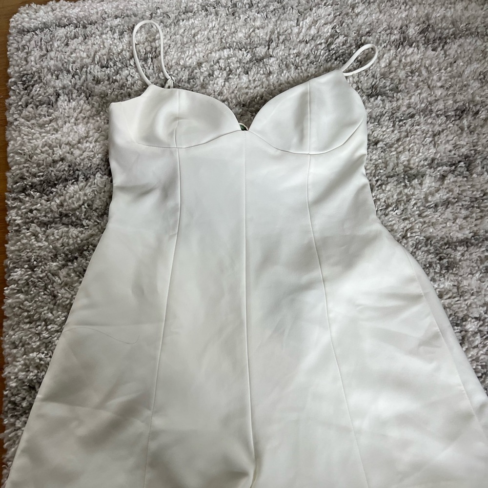 Zara White Mini Dress with Spaghetti Straps - Picture 2 of 8